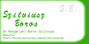 szilviusz boros business card